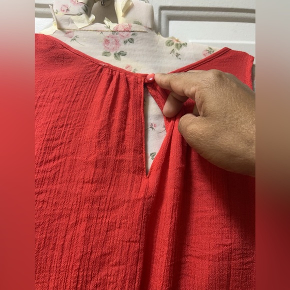 Mlle Gabrielle  3X red halter belted asymmetrical dress - Picture 8 of 16